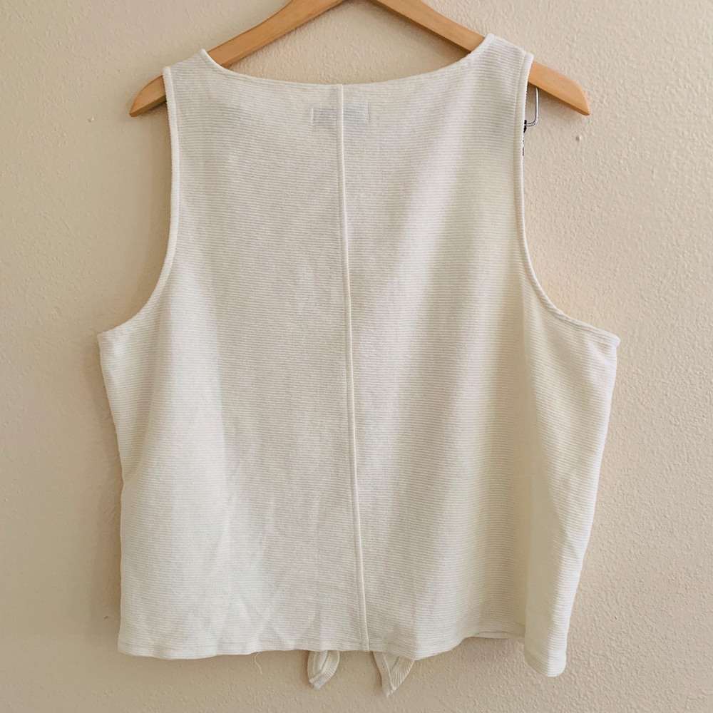Madewell Texture & Thread Tank Top Front Tie Ivory - Picture 3 of 5